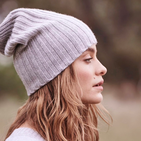 Sonya Hopkins pure cashmere rib and cable knit beanies for women, men and kids