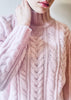 Sonya Hopkins 100% cashmere chunky hand knit cable in prettiest pink