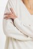 Sonya Hopkins 100% cashmere v neck in winter white