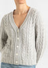 Sonya Hopkins pure cashmere Cashmere Cable knit Cardigan in pale marle grey