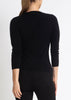 Sonya Hopkins 55% silk 45% cashmere crew cardigan in classic black