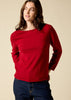 Sonya hopkins 100% pure cashmere bateau neck in garnet red