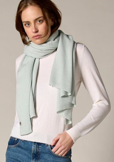 Sonya Hopkins Sydney 100% pure cashmere scarf in pale eau de nil