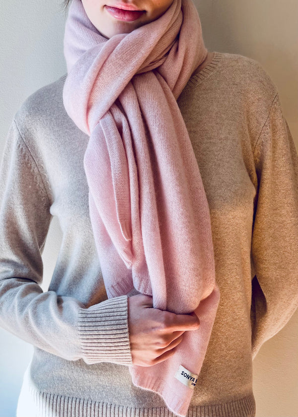 Sonya Hopkins 100% pure cashmere scarf in prettiest pink