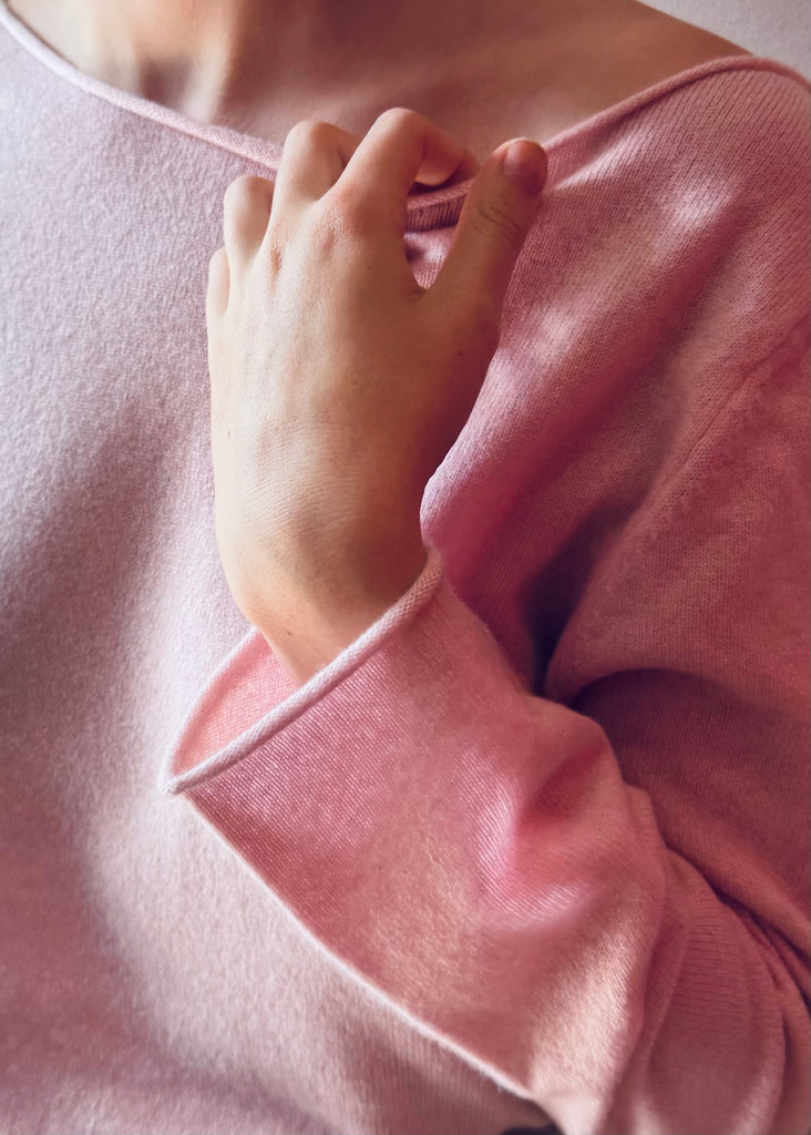 Sonya Hopkins pure cashmere bateau neck in prettiest pink
