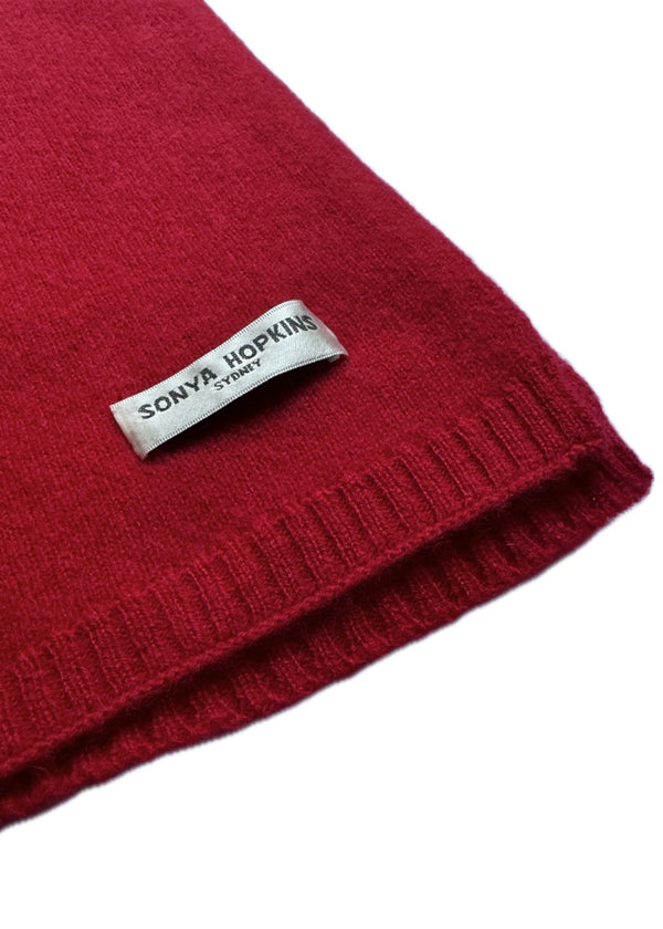 Sonya Hopkins pure cashmere scarf in red