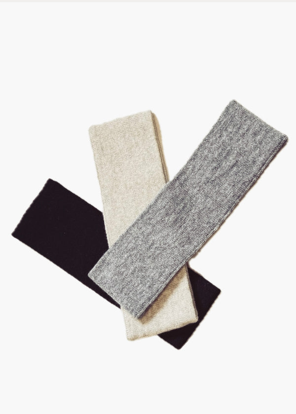Sonya Hopkins 100% pure cashmere headband in charcoal grey