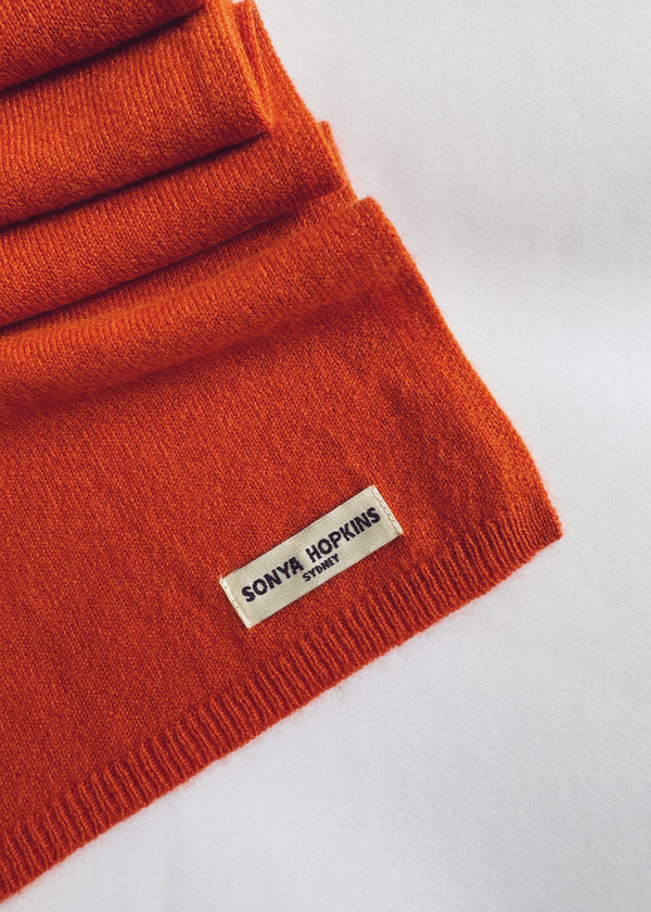 Sonya Hopkins Featherlight 100% Cashmere Scarf in Marmalade
