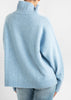 Sonya Hopkins 100% cashmere oversized knit turtleneck in stonewash blue