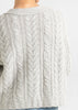 Sonya Hopkins pure cashmere Cashmere Elouise Cable knit Cardigan in pale marle grey