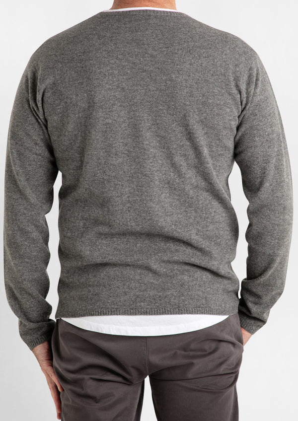 Sonya Hopkins Cashmere Mens Crew Neck in Charcoal