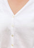Sonya Hopkins 100% pure Italian mercerised cotton V cardigan in pure white