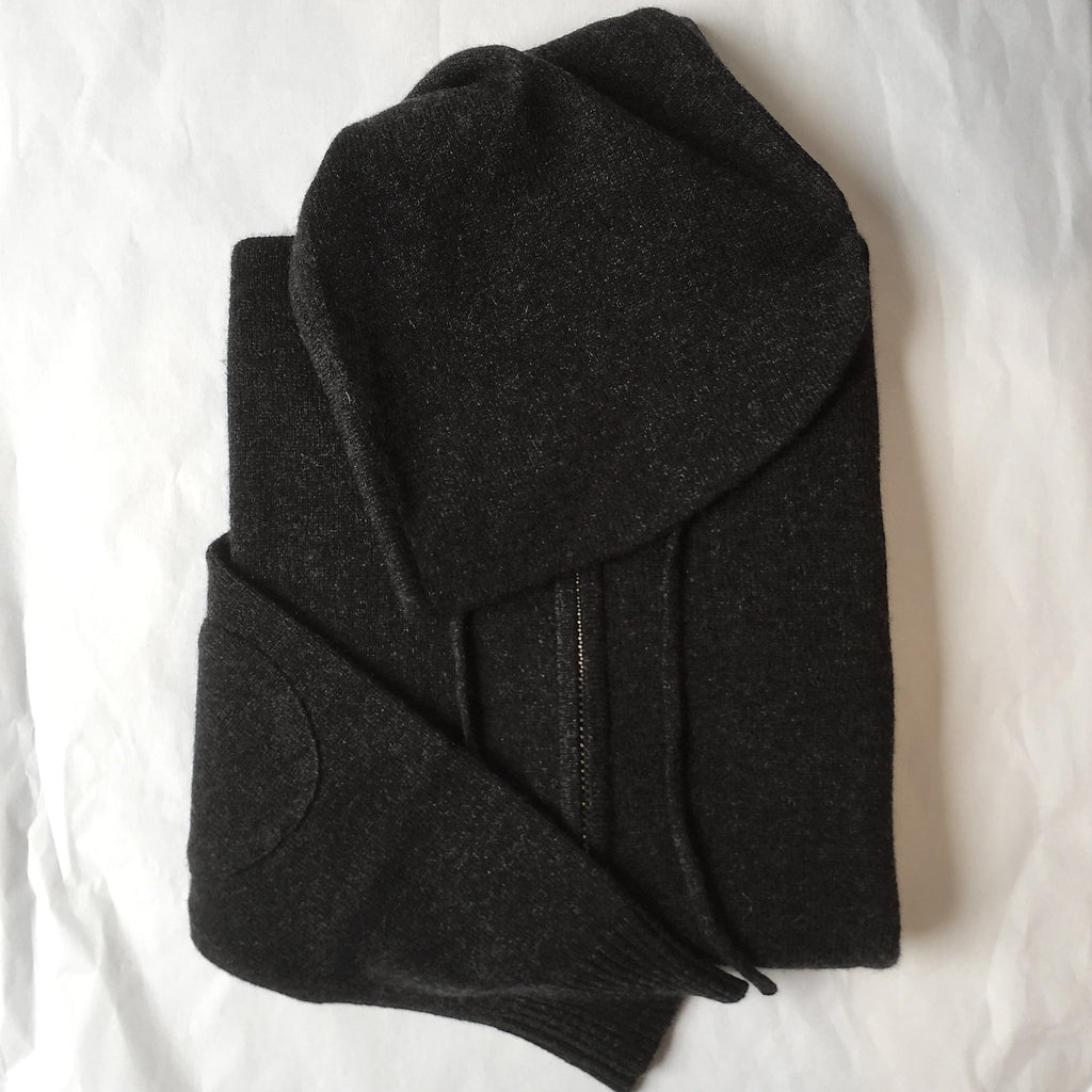 Cashmere Kids Hoody in Charcoal Marle Grey - sonyahopkins.com
