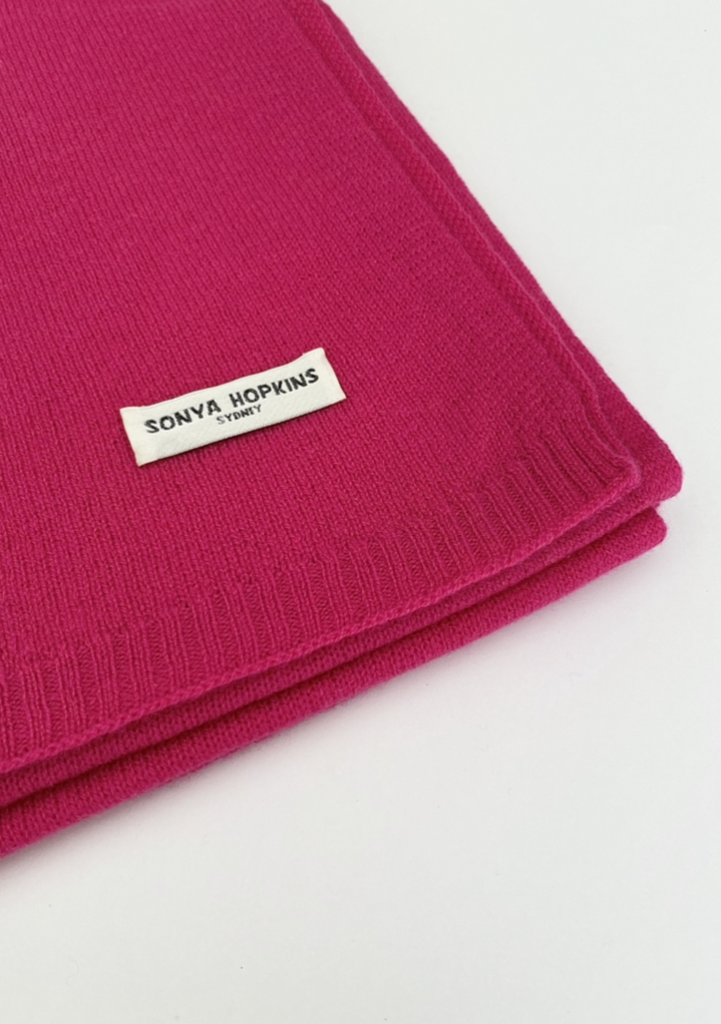 Sonya Hopkins 100% Pure Cashmere scarf in hot pink