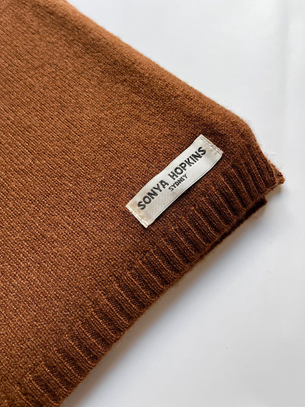 Sonya Hopkins 100% Pure Cashmere scarf in pecan