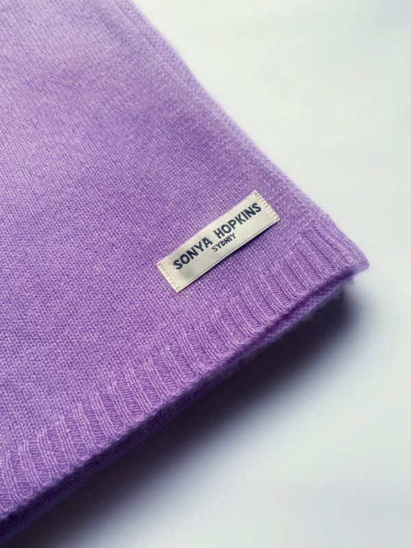 Sonya Hopkins 100% Pure Cashmere scarf in lavender