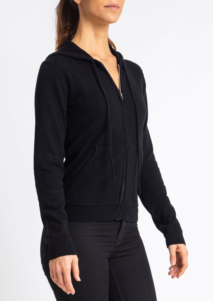 Sonya Hopkins 100% pure cashmere women's hoody in black