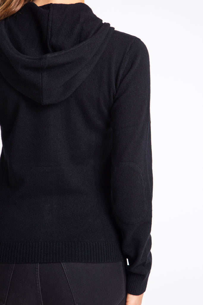 Sonya Hopkins 100% pure cashmere women's hoody in black