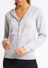 Sonya Hopkins 100% pure cashmere women's hoody in pale marle grey