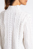 Sonya Hopkins 100% Pure Cashmere Cable knit half turtleneck in winter white