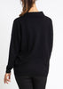 Sonya Hopkins 100% cashmere relaxed fit polo knit in black