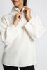 Sonya Hopkins 100% cashmere zip rib knit in winter white
