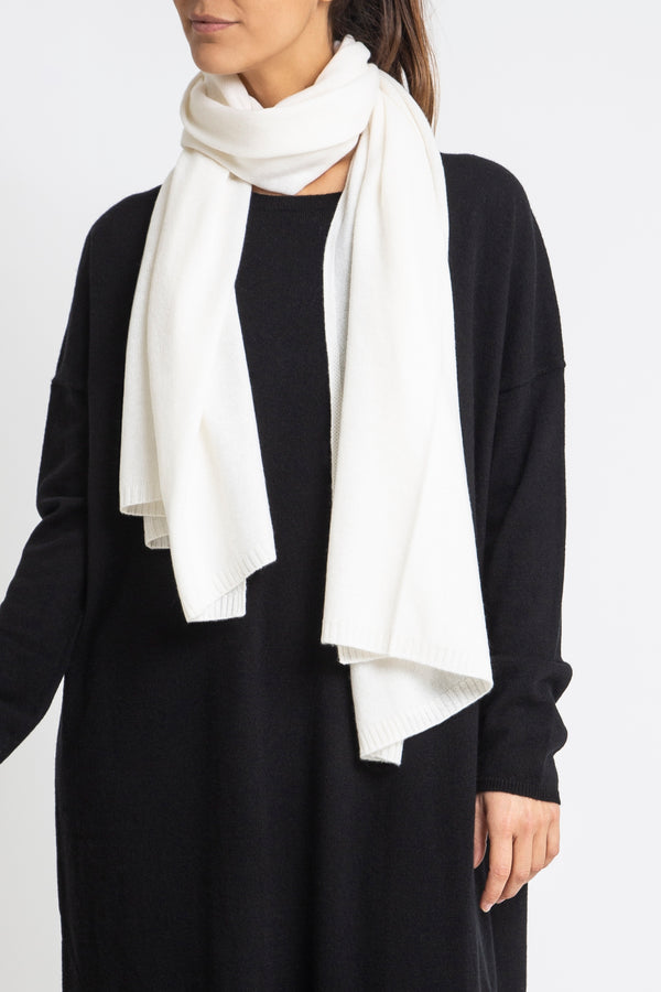 Sonya Hopkins pure cashmere scarf in winter white