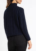 Sonya Hopkins 100% Pure Cashmere Cable knit half turtleneck in dark navy or Ink