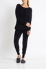 Sonya Hopkins 100% pure cashmere track pants in black