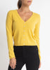 Sonya Hopkins pure cashmere v neck cardigan in buttercup yellow