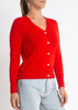 Sonya Hopkins 95% cotton 5% cashmere superfine v-neck cardigan in red
