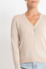 Sonya Hopkins 95% cotton 5% cashmere superfine v-neck cardigan in pale marle beige