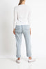 Sonya Hopkins 95% cotton 5% cashmere superfine v-neck cardigan in white