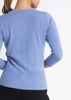 Sonya Hopkins 55% silk 45% cashmere v-neck cardigan in blue