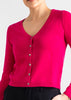 Sonya Hopkins 100% pure cashmere v cardigan in brilliant hot pink